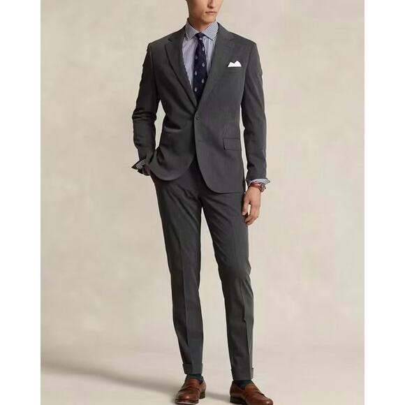 Polo Ralph Lauren Modern Fit Suit 38R 31W NEW Charcoal Heather Grey Blazer Pants - Picture 1 of 11